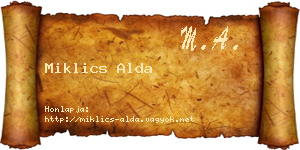 Miklics Alda névjegykártya