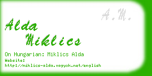 alda miklics business card
